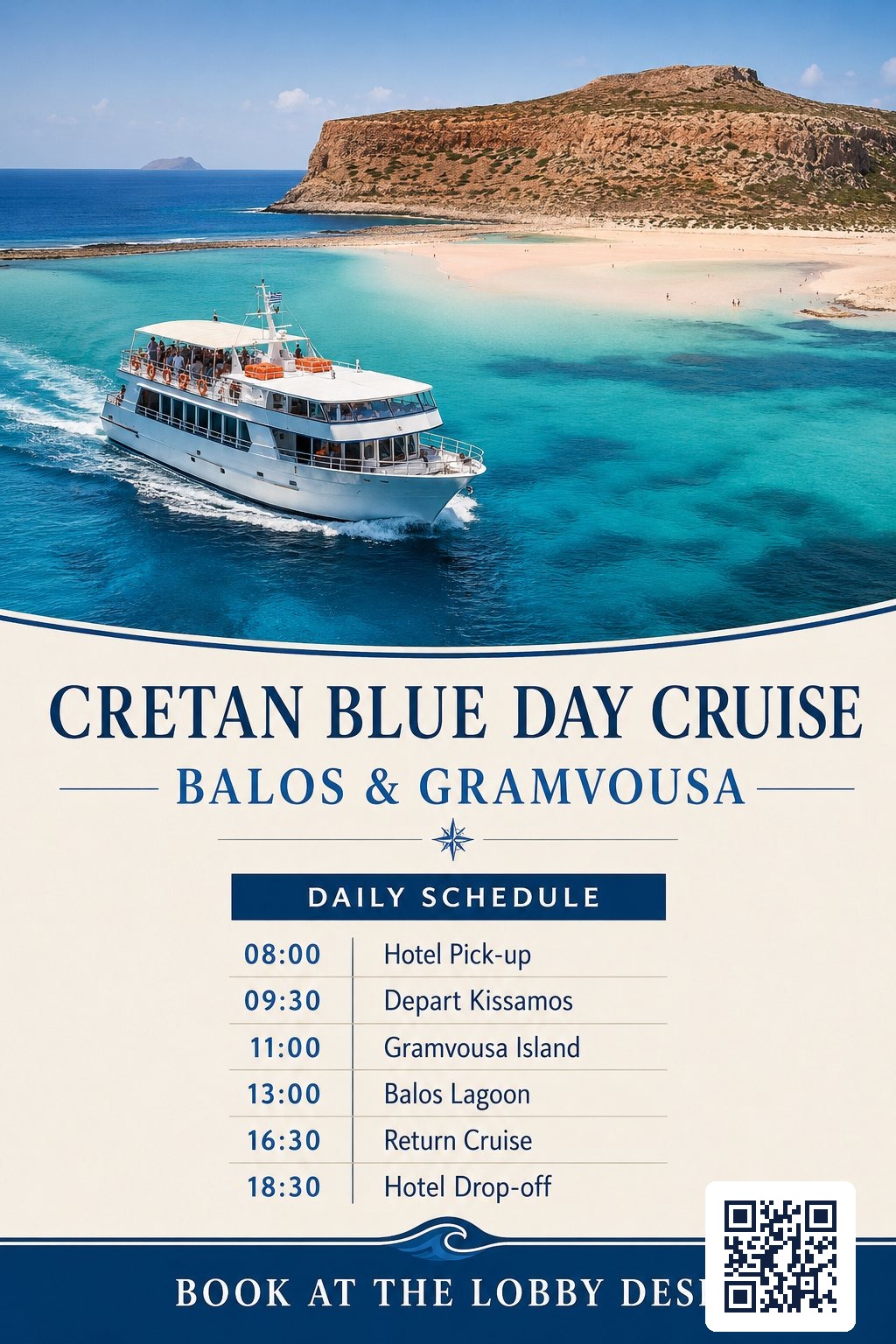 Boat-trip layout on a guest screen